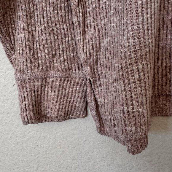 American Eagle Outfitters Sweater Henley Ribbed Size Medium Tan Light Brown - Picture 3 of 6